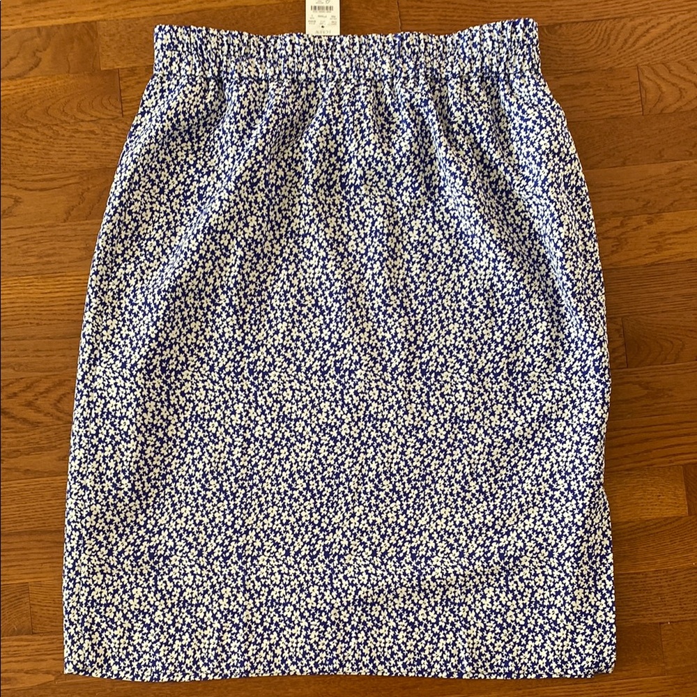 NWT Jcrew Factory Floral Blue and White Women's Skirt